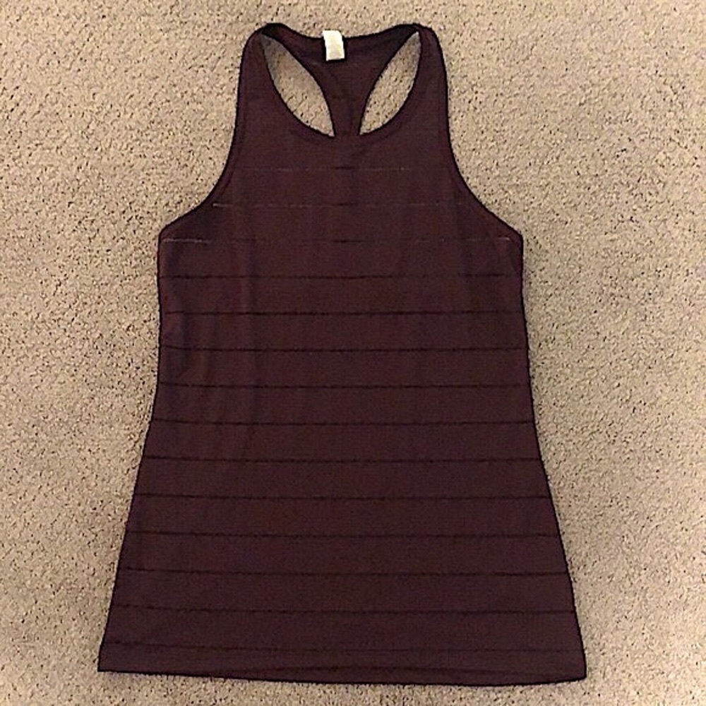 Athleta burgundy striped racerback work out top
